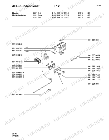 Взрыв-схема плиты (духовки) Aeg 5201B-W GB - Схема узла Section5